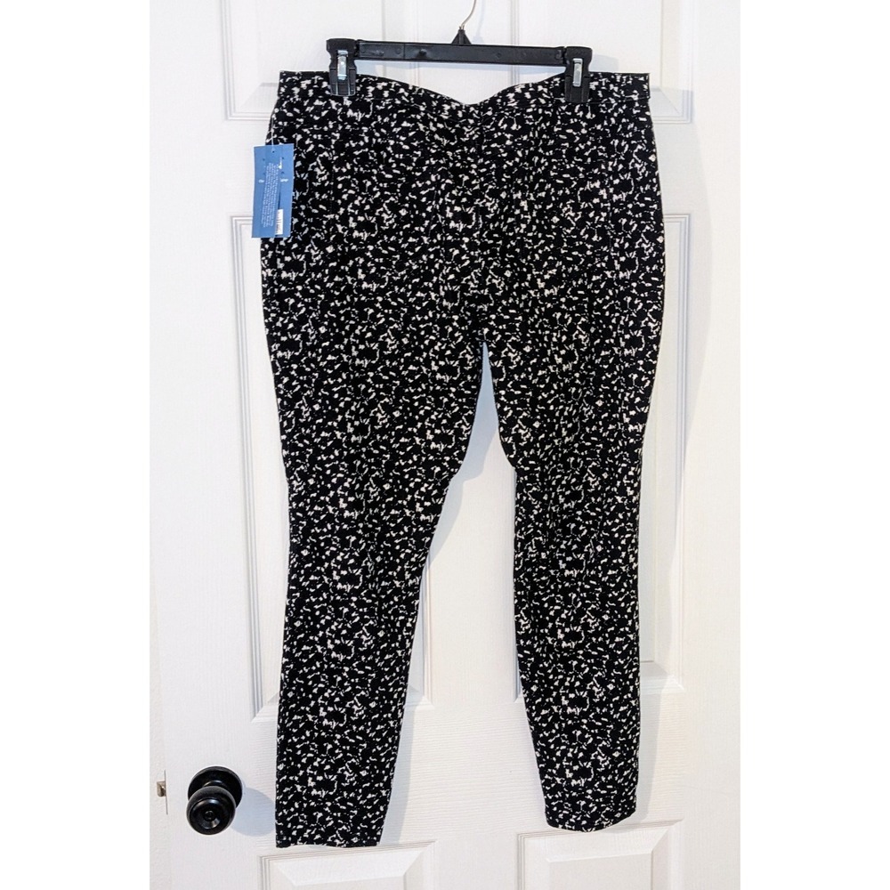 Simply Vera Vera Wang Chino Skimmer Leggings Black Floral Print‎ XL NWT $40
